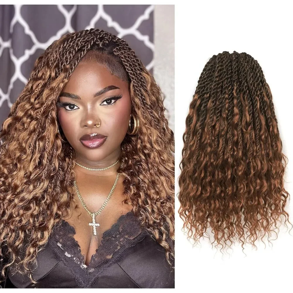 Boho Island Twist Human Hair Curls - 14 Inch 8 Packs Miracle Knots Crochet Hair